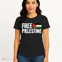 Free Palestine Gaza Flag Arabic Freedom for Palestinians Women's T-Shirt thumb 4