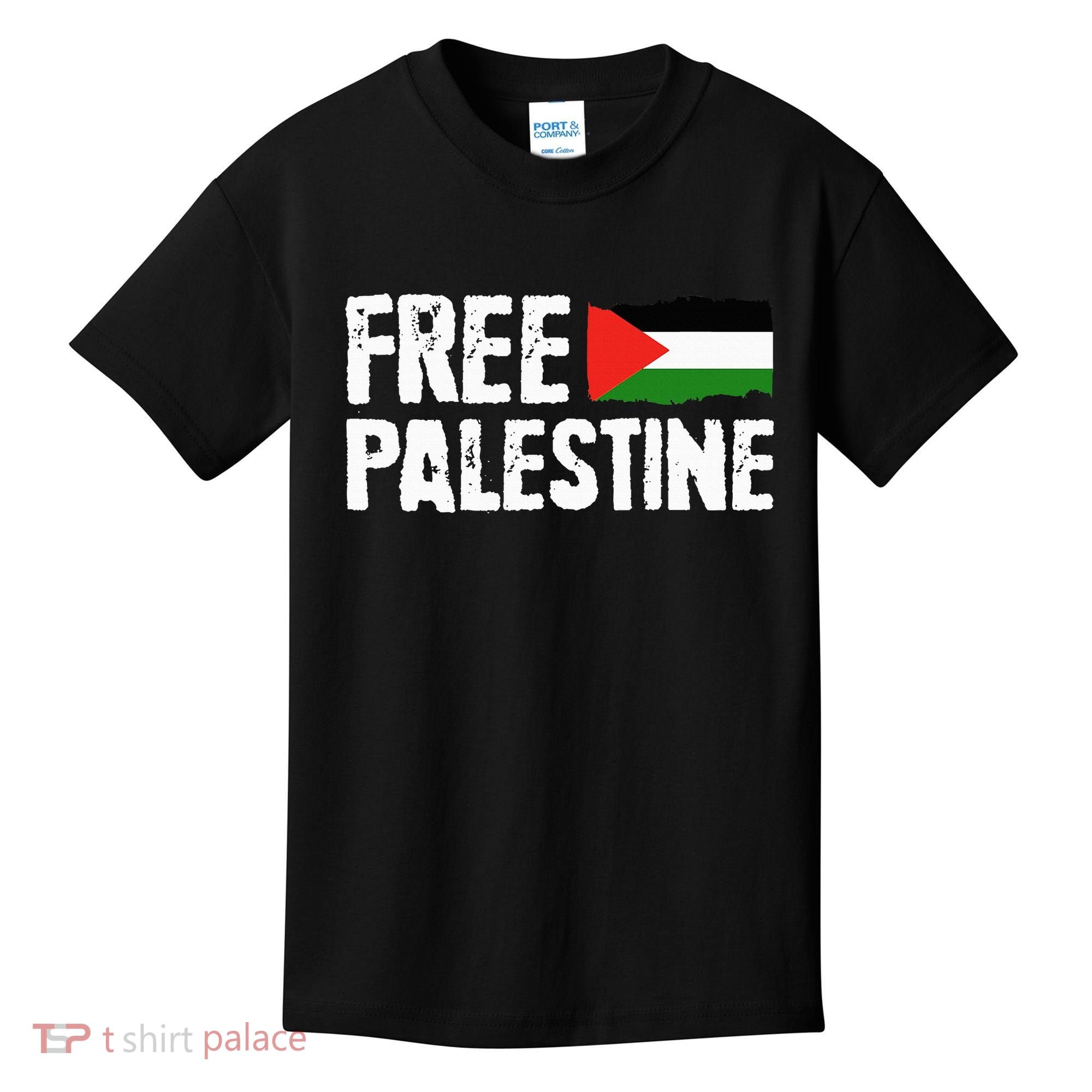 Free Palestine Gaza Flag Arabic Freedom for Palestinians Kids T-Shirt