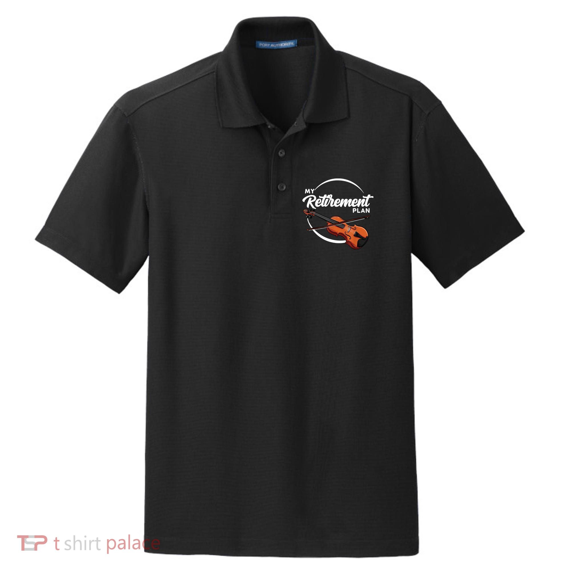 Fiddle Player Gift My Retirement Plan Dry Zone Grid Polo