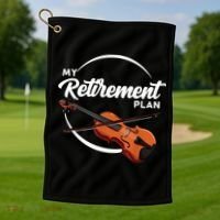 Fiddle Player Gift My Retirement Plan Golf Towel thumb 1