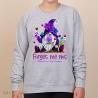 Forget Purple Gnome Me Not Purple Alzheimers Awareness Women's Sweatshirt thumb 0
