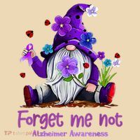 Forget Purple Gnome Me Not Purple Alzheimers Awareness Tote Bag thumb 4