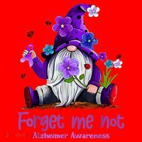 Forget Purple Gnome Me Not Purple Alzheimers Awareness Santa Hat thumb 1