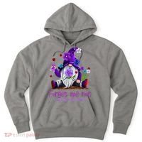 Forget Purple Gnome Me Not Purple Alzheimers Awareness Hoodie thumb 0