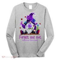 Forget Purple Gnome Me Not Purple Alzheimers Awareness Long Sleeve Shirt thumb 0