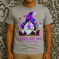 Forget Purple Gnome Me Not Purple Alzheimers Awareness T-Shirt thumb 3