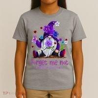 Forget Purple Gnome Me Not Purple Alzheimers Awareness T-Shirt thumb 4