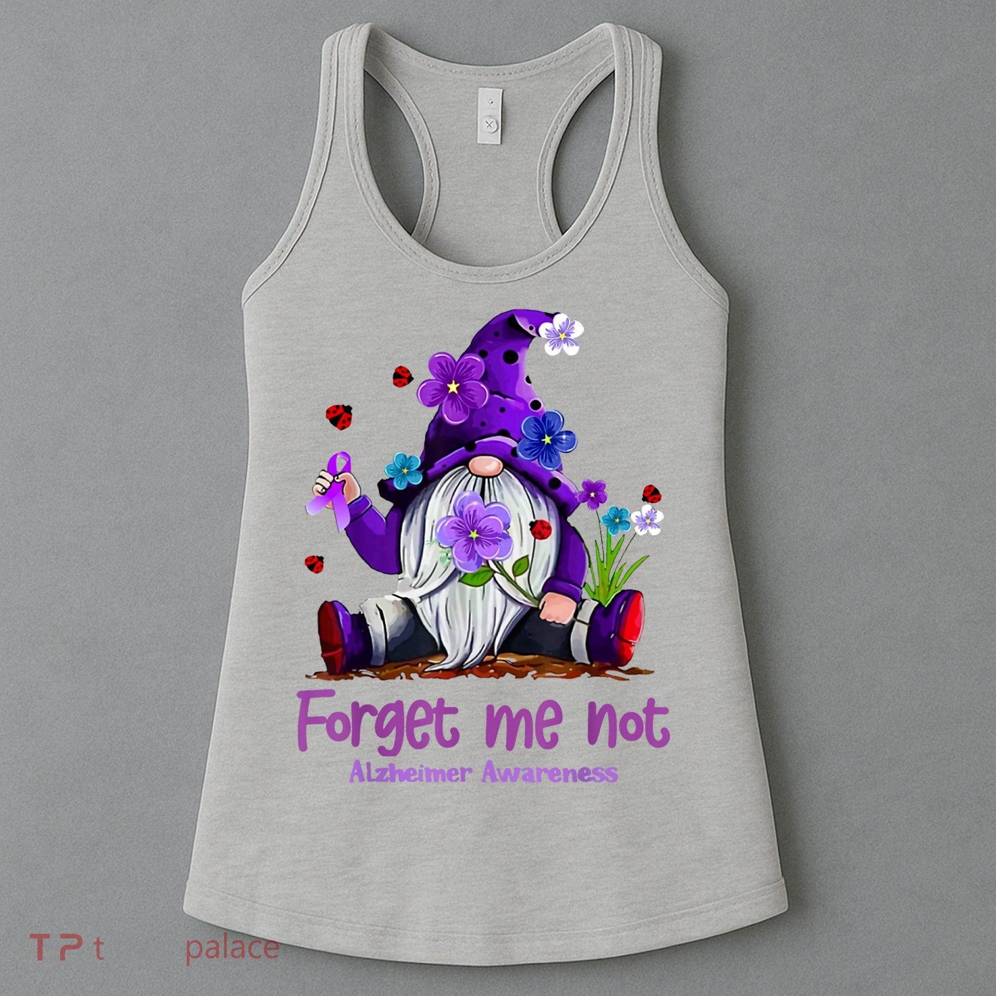 Forget Purple Gnome Me Not Purple Alzheimers Awareness Women's Tank Top