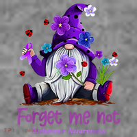 Forget Purple Gnome Me Not Purple Alzheimers Awareness Baby Bodysuit thumb 2