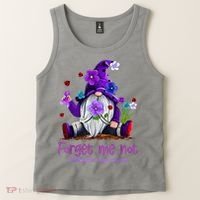 Forget Purple Gnome Me Not Purple Alzheimers Awareness Tank Top thumb 2