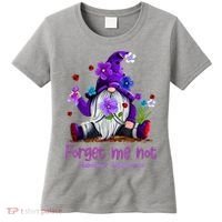 Forget Purple Gnome Me Not Purple Alzheimers Awareness Women's T-Shirt thumb 0