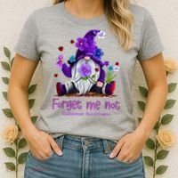 Forget Purple Gnome Me Not Purple Alzheimers Awareness Women's T-Shirt thumb 2