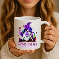 Forget Purple Gnome Me Not Purple Alzheimers Awareness Coffee Mug thumb 3