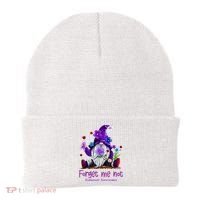 Forget Purple Gnome Me Not Purple Alzheimers Awareness Beanie thumb 0
