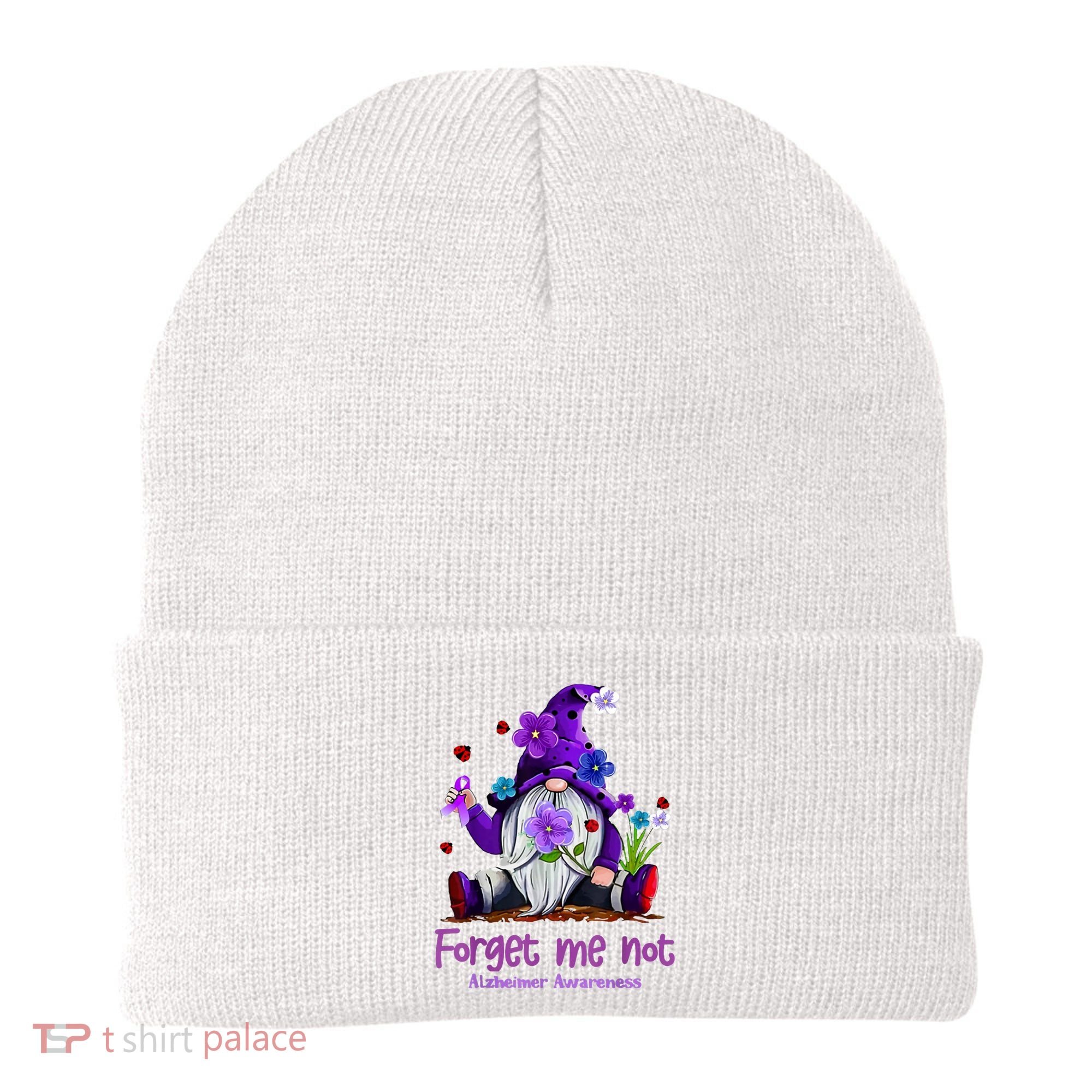 Forget Purple Gnome Me Not Purple Alzheimers Awareness Beanie