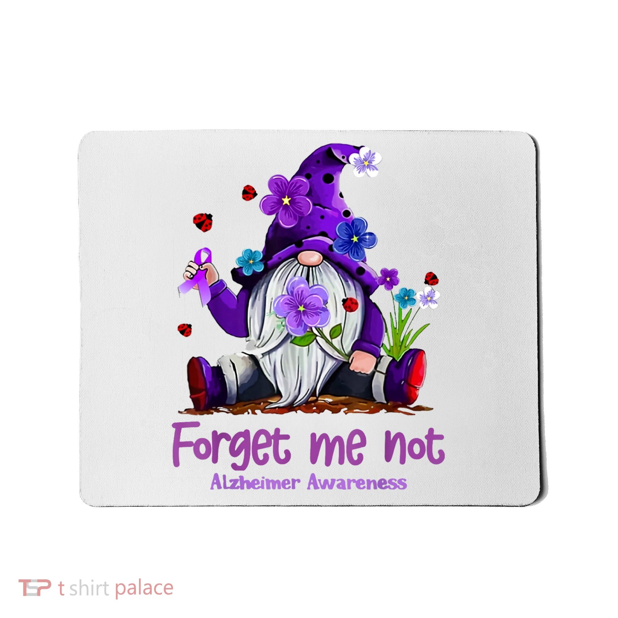 Forget Purple Gnome Me Not Purple Alzheimers Awareness Mousepad