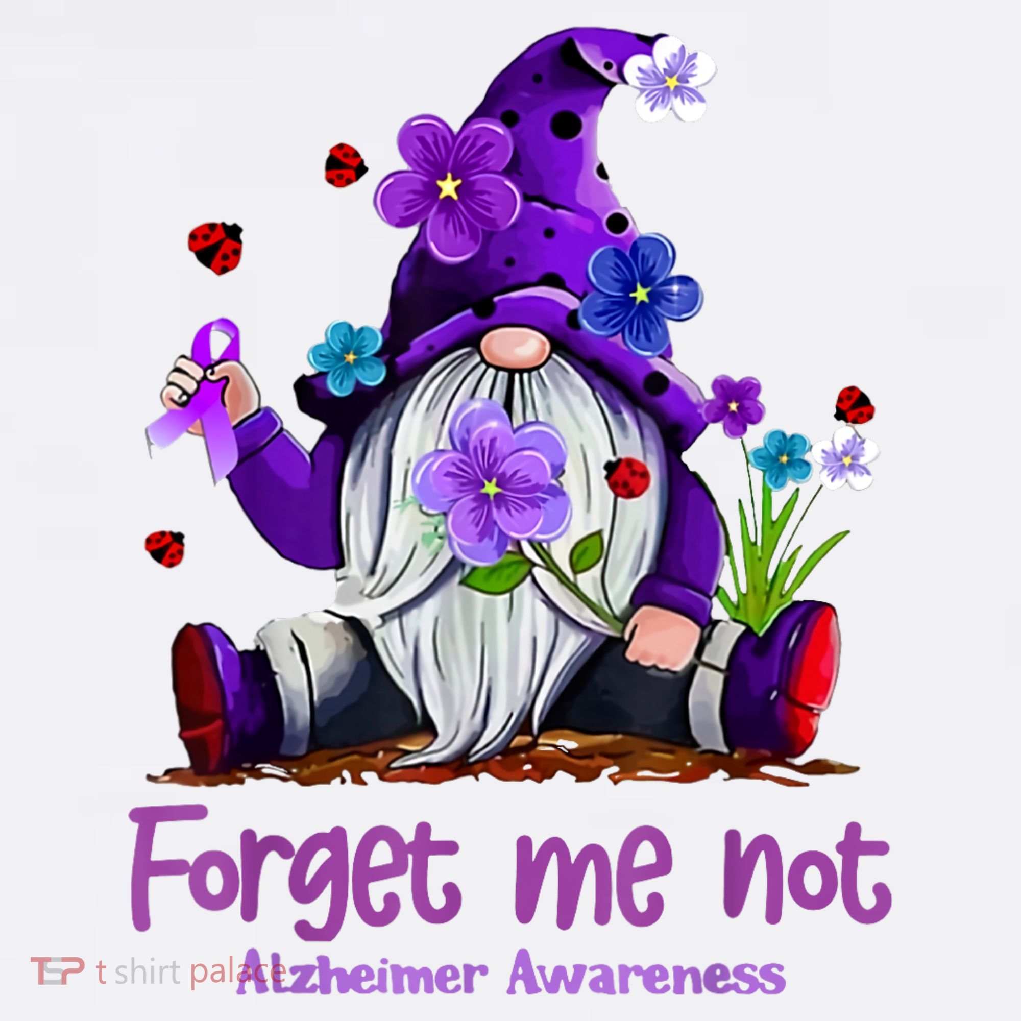 Forget Purple Gnome Me Not Purple Alzheimers Awareness Mousepad