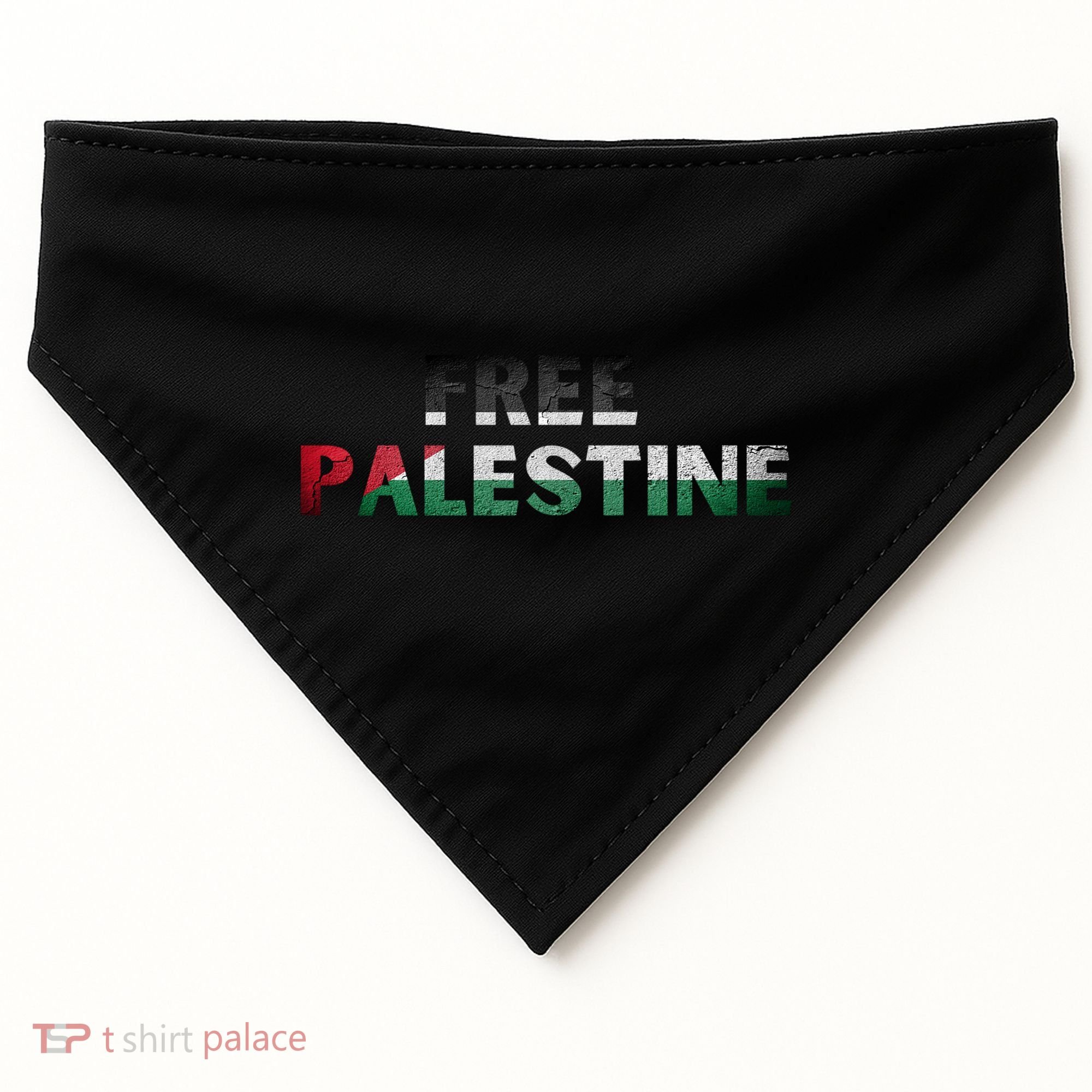 Free Palestine Gaza Flag Arabic Gift USA-Made Doggie Bandana