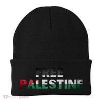 Free Palestine Gaza Flag Arabic Gift Beanie thumb 0