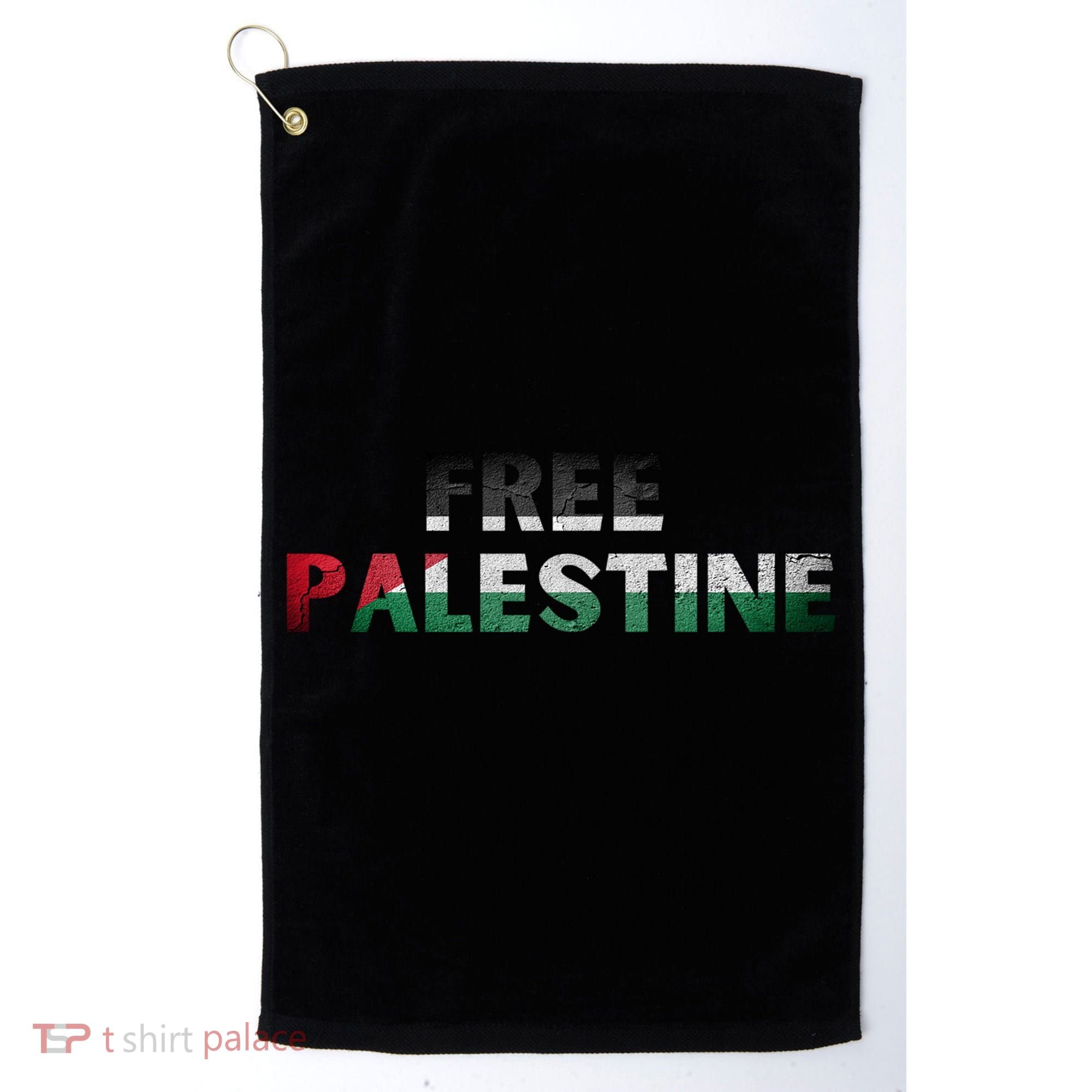 Free Palestine Gaza Flag Arabic Gift Golf Towel