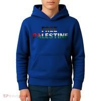 Free Palestine Gaza Flag Arabic Gift Kids Hoodie thumb 4