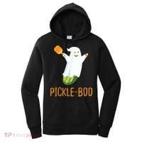 Funny Pickle Ghost Loves To Play Pickleball At Halloween Women's Hoodie thumb 0