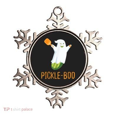 Funny Pickle Ghost Loves To Play Pickleball At Halloween Ornament