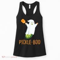 Funny Pickle Ghost Loves To Play Pickleball At Halloween Women's Tank Top thumb 0
