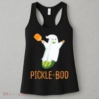 Funny Pickle Ghost Loves To Play Pickleball At Halloween Women's Tank Top thumb 3