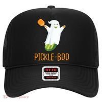Funny Pickle Ghost Loves To Play Pickleball At Halloween Hat thumb 0