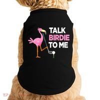 Flamingo Playing Golf Talk Birdie To Me Pun Funny Doggie Tank thumb 0