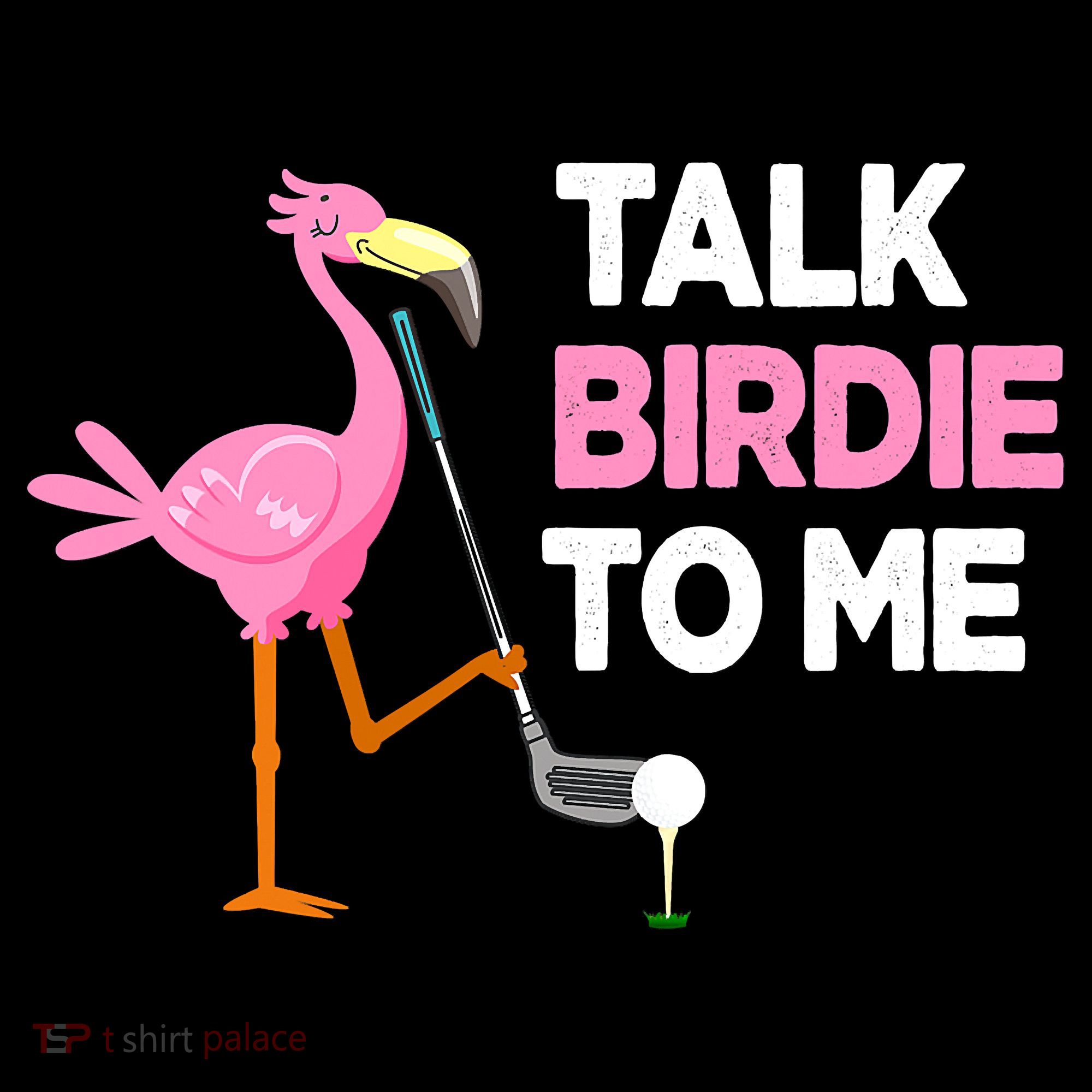 Flamingo Playing Golf Talk Birdie To Me Pun Funny Hoodie