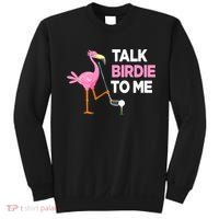 Flamingo Playing Golf Talk Birdie To Me Pun Funny Sweatshirt thumb 0
