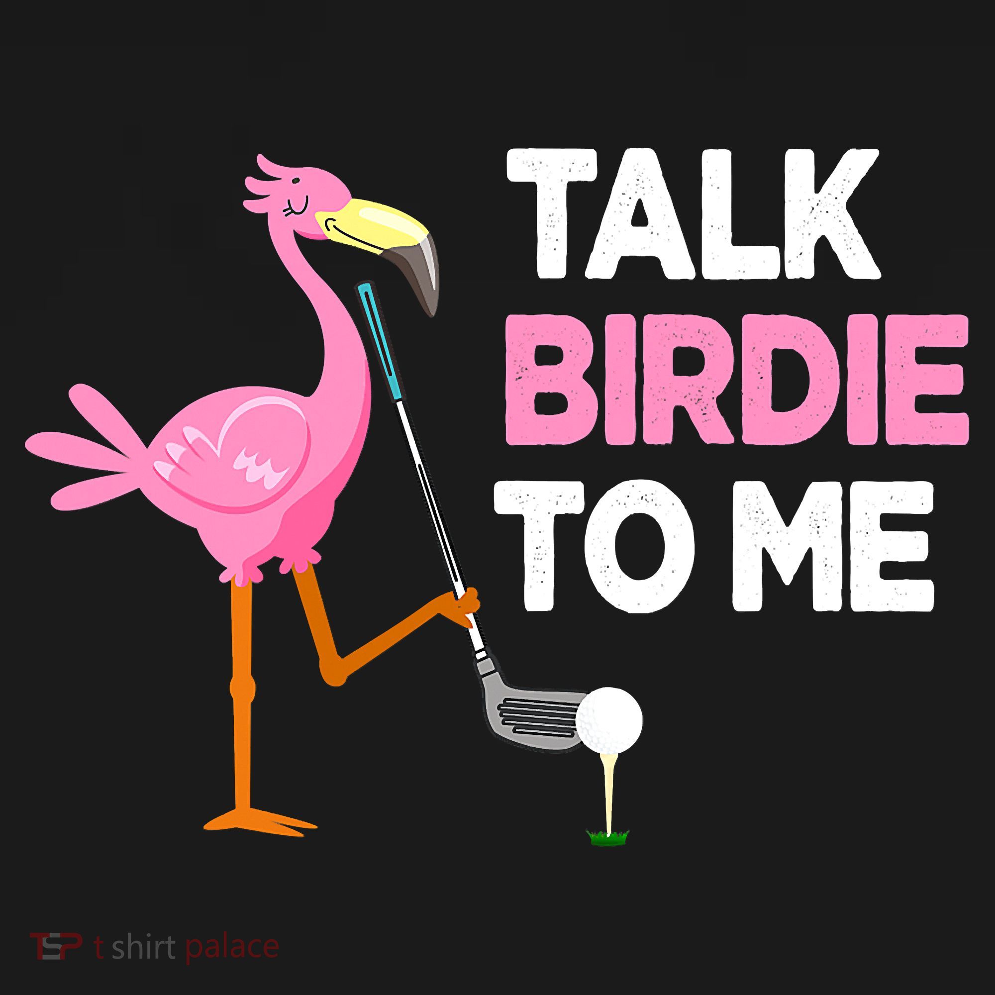 Flamingo Playing Golf Talk Birdie To Me Pun Funny Sweatshirt