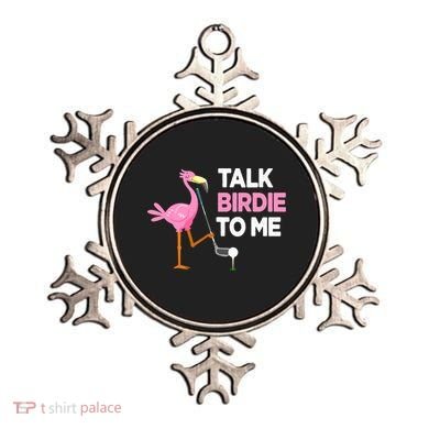 Flamingo Playing Golf Talk Birdie To Me Pun Funny Ornament