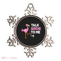 Flamingo Playing Golf Talk Birdie To Me Pun Funny Ornament thumb 0
