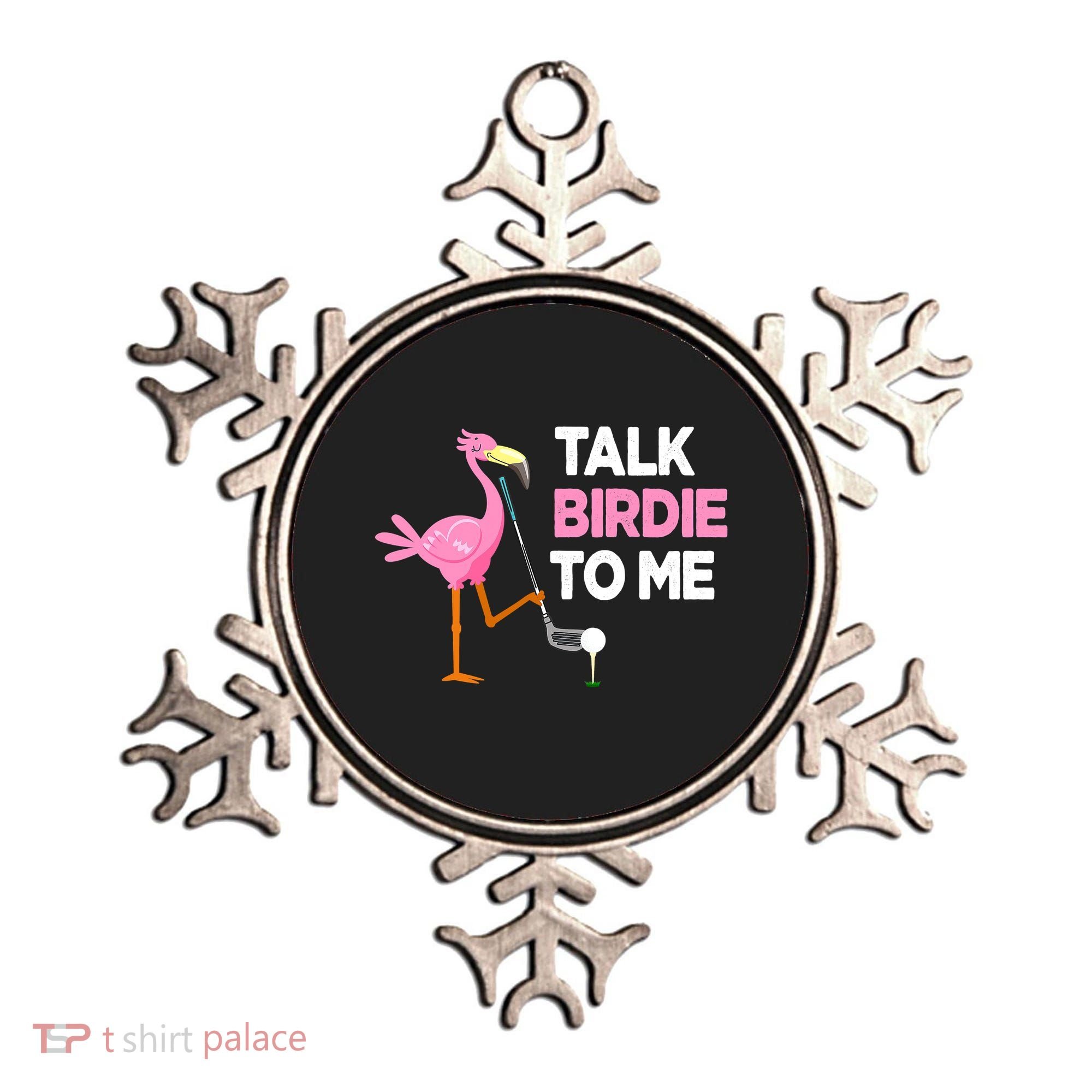 Flamingo Playing Golf Talk Birdie To Me Pun Funny Ornament