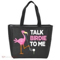 Flamingo Playing Golf Talk Birdie To Me Pun Funny Tote Bag thumb 0
