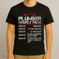Funny Plumber Gifts Plumber Hourly Labor Rates Plumber T-Shirt thumb 3