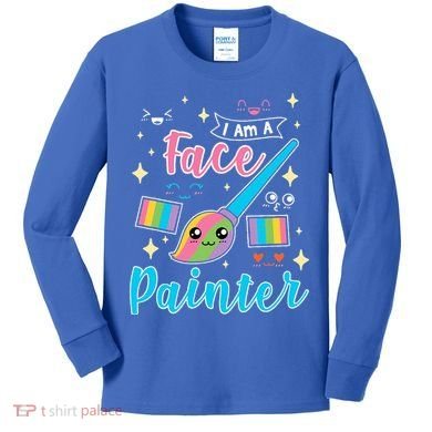 Face Painter Gift For Makeup Artist Kids Long Sleeve Shirt