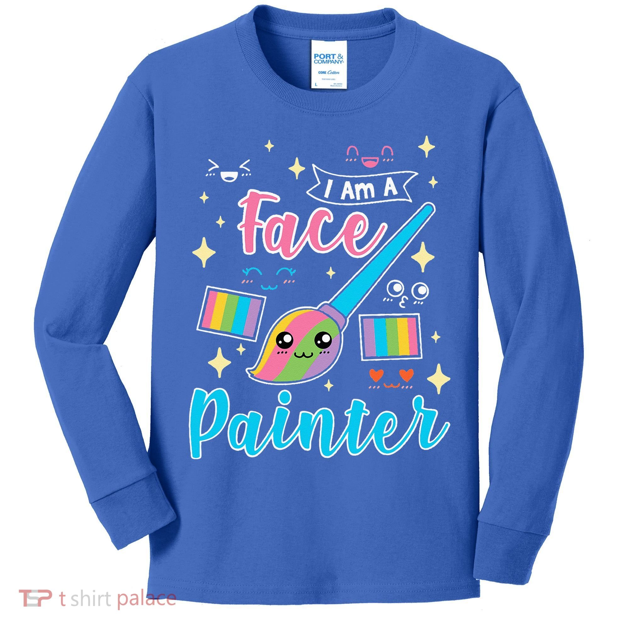 Face Painter Gift For Makeup Artist Kids Long Sleeve Shirt