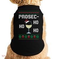 Funny Prosec Ho Ho Ho Christmas Prosecco Santa Hat Wine Gift Doggie Tank thumb 0