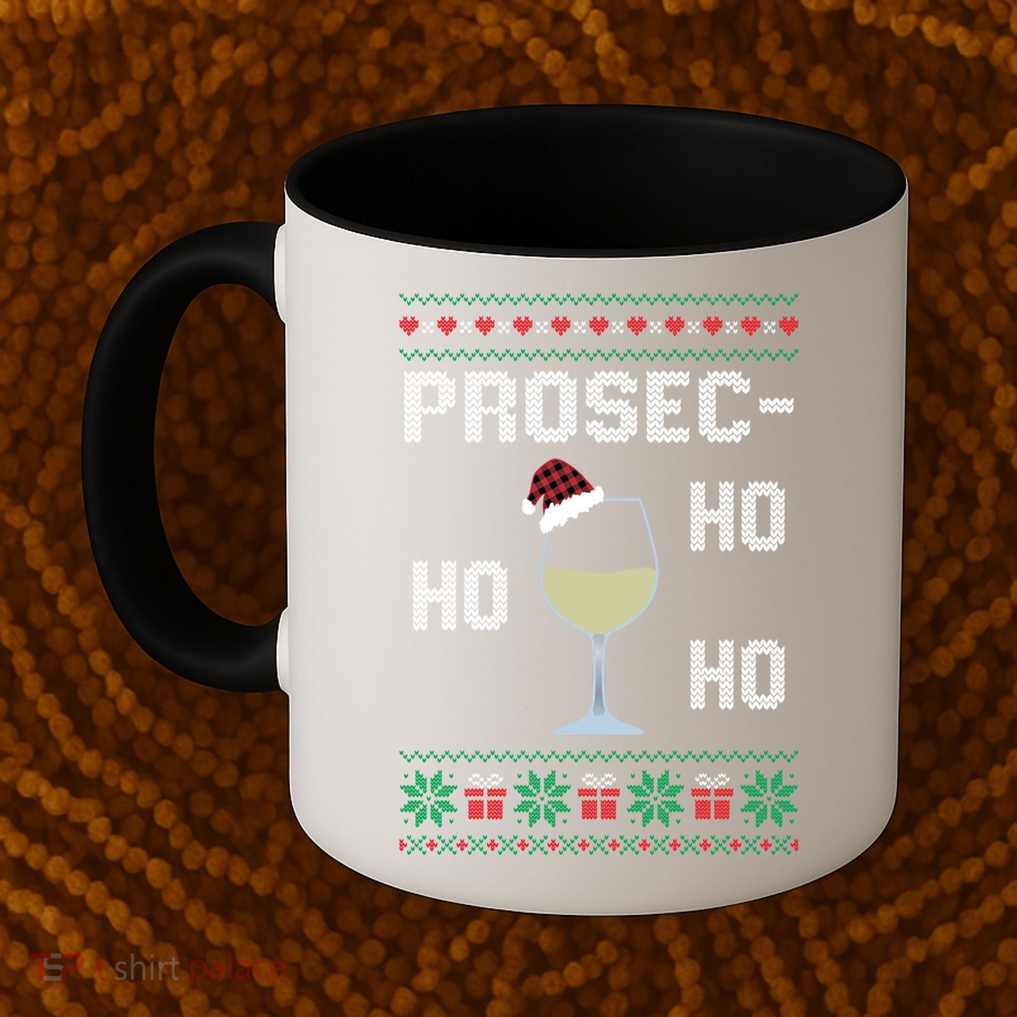 Funny Prosec Ho Ho Ho Christmas Prosecco Santa Hat Wine Gift Coffee Mug