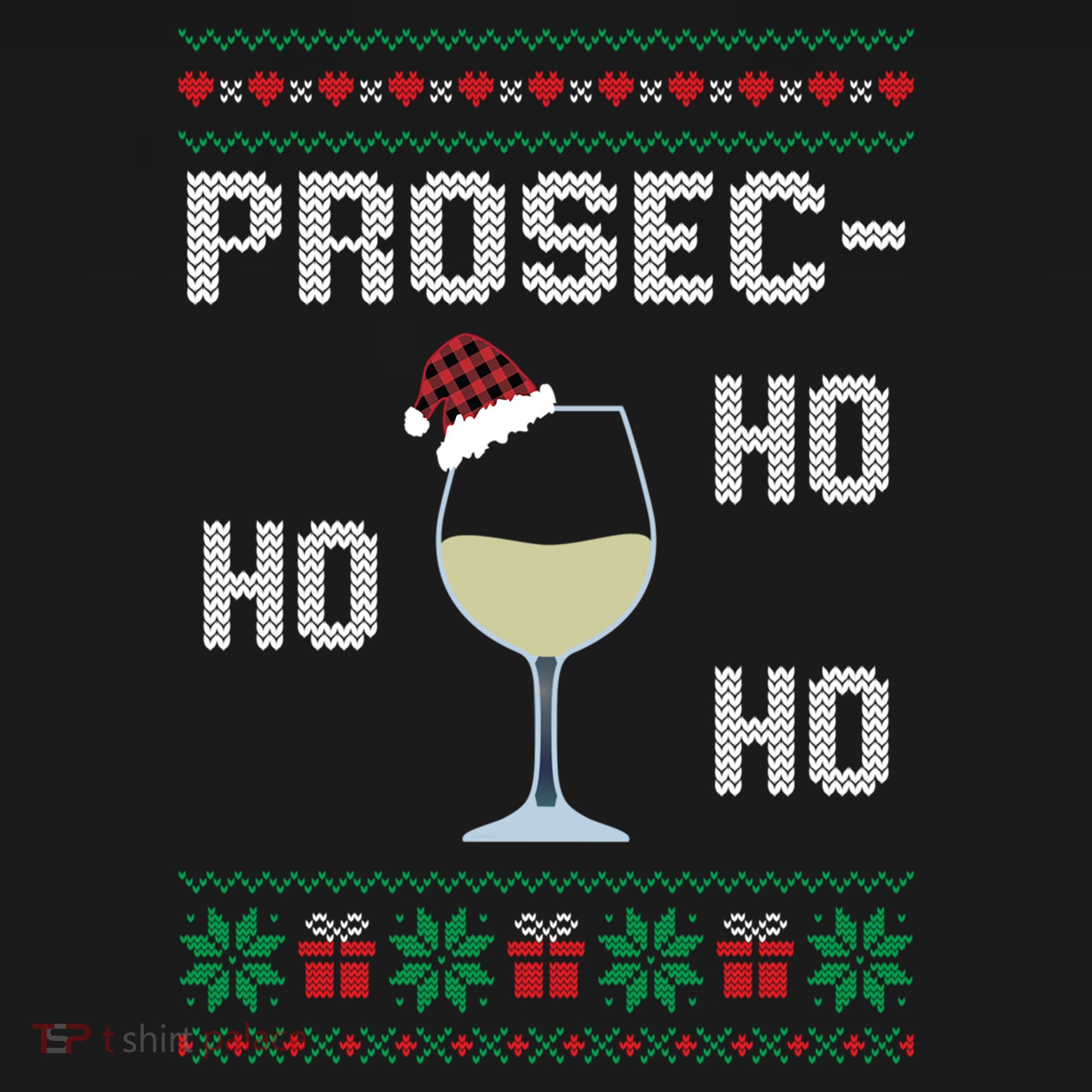 Funny Prosec Ho Ho Ho Christmas Prosecco Santa Hat Wine Gift Women's Hoodie