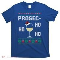 Funny Prosec Ho Ho Ho Christmas Prosecco Santa Hat Wine Gift T-Shirt thumb 0