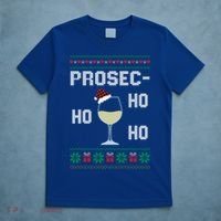Funny Prosec Ho Ho Ho Christmas Prosecco Santa Hat Wine Gift T-Shirt thumb 5