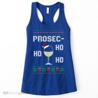 Funny Prosec Ho Ho Ho Christmas Prosecco Santa Hat Wine Gift Women's Tank Top thumb 0