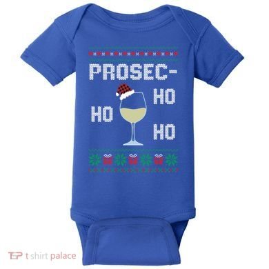 Funny Prosec Ho Ho Ho Christmas Prosecco Santa Hat Wine Gift Baby Bodysuit