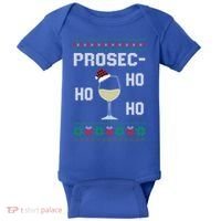 Funny Prosec Ho Ho Ho Christmas Prosecco Santa Hat Wine Gift Baby Bodysuit thumb 0