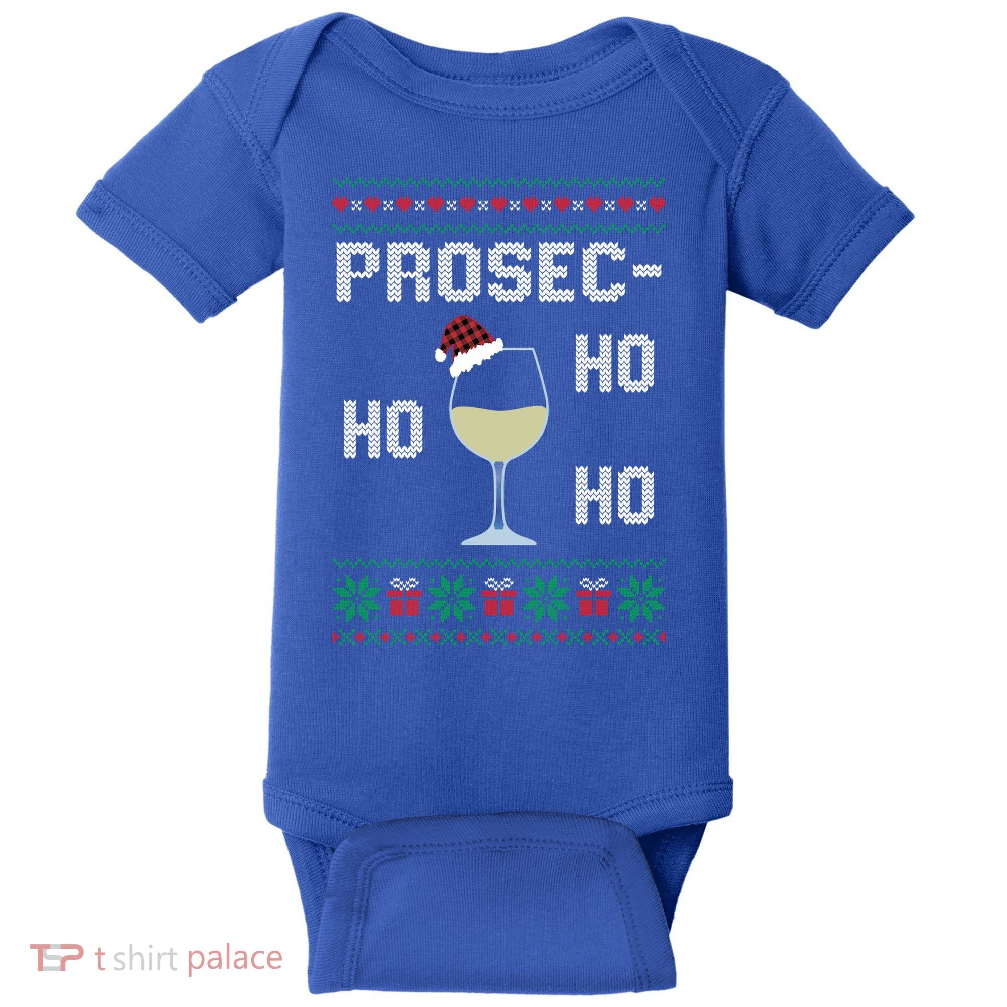 Funny Prosec Ho Ho Ho Christmas Prosecco Santa Hat Wine Gift Baby Bodysuit